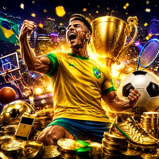 Estádio de futebol iluminado à noite