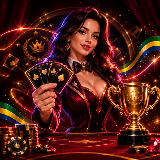 Estúdio colorido de game show ao vivo com luzes e roda gigante
