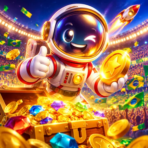 Card do Spaceman com astronauta subindo